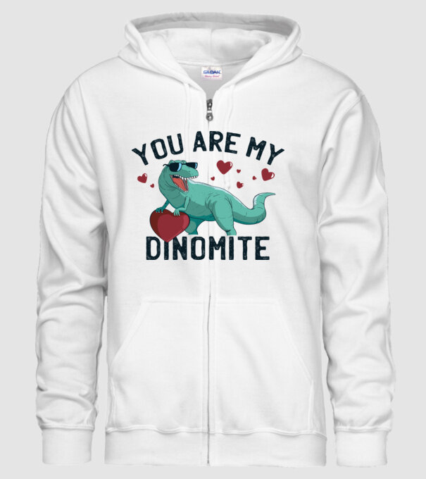 You are my Dinomite tricou cu dinozaur și inimă model alb pe tricou
