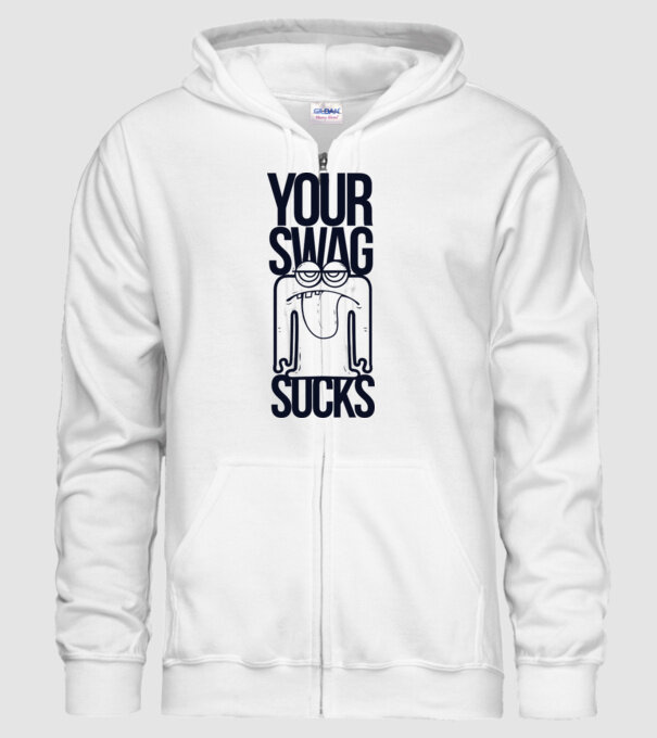 Your swag sucks model alb pe tricou