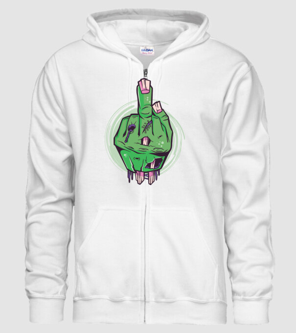 Mână Zombie model alb pe tricou