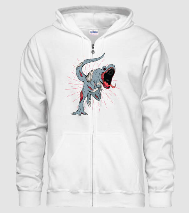 T-rex Zombie model alb pe tricou