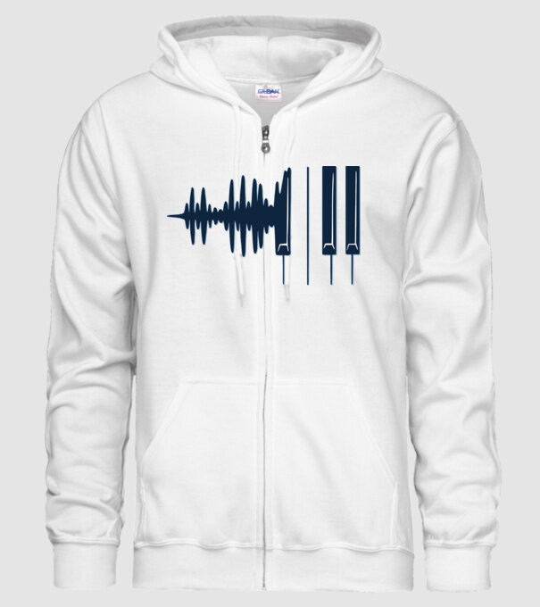 Clape de pian model alb pe tricou