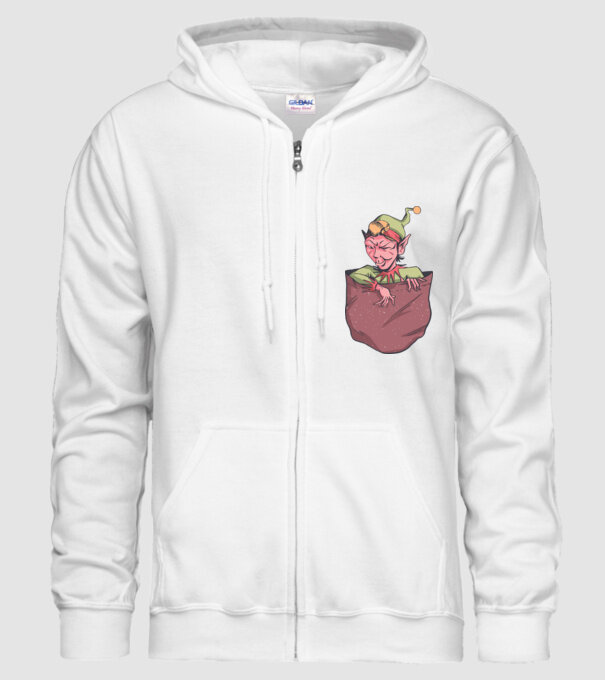 Elf de buzunar model alb pe tricou