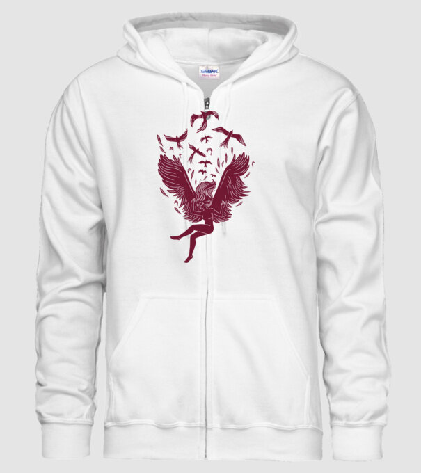 Îngerul care cade model alb pe tricou