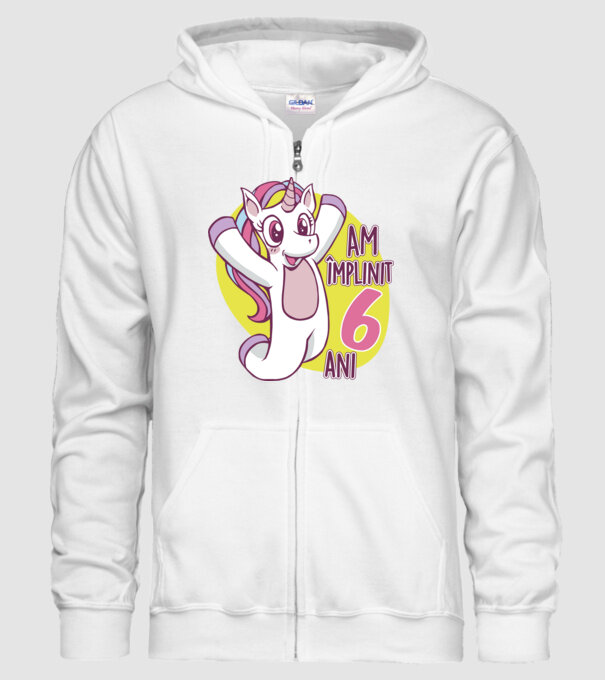 Am împlinit 6 ani model alb pe tricou