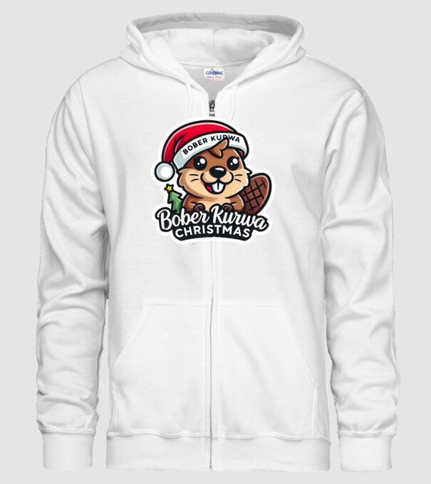 Bober Kurwa Christmas 1 model alb pe tricou