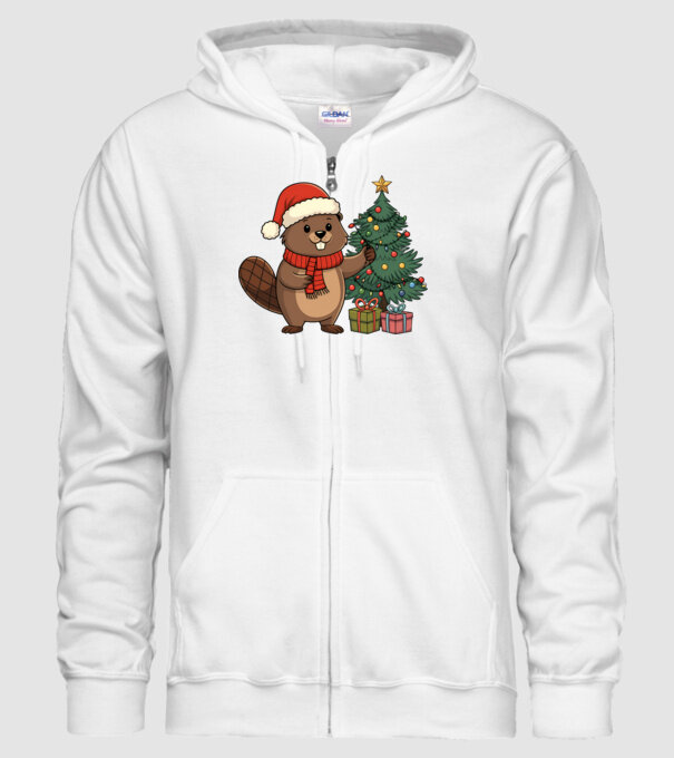 Bober Kurwa Christmas 2 model alb pe tricou