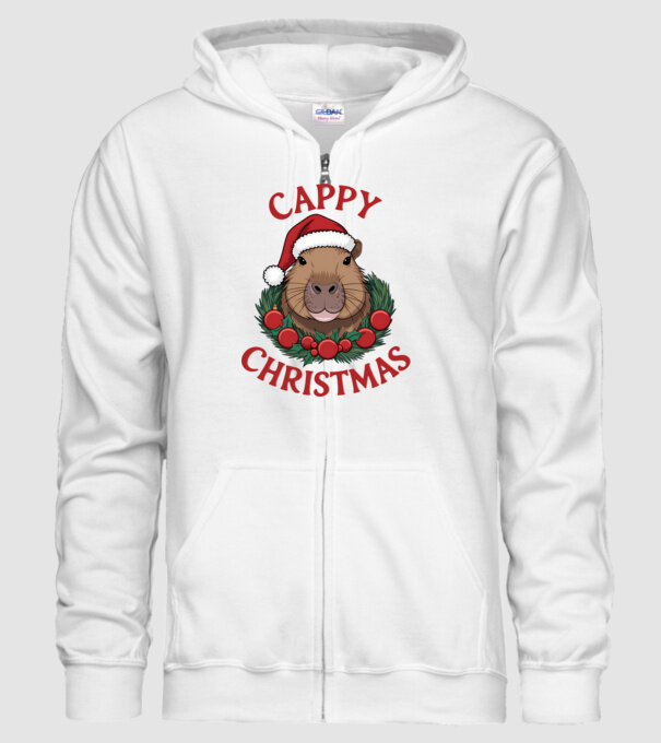 Cappy Christmas 2 model alb pe tricou
