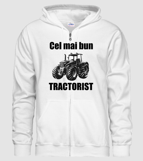 Cel mai bun tractorist model alb pe tricou