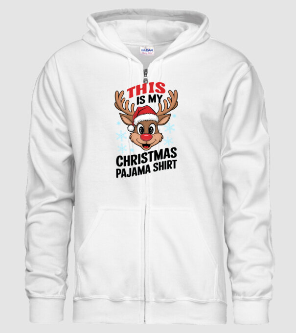 Christmas Pajama Reindeer Alb model alb pe tricou