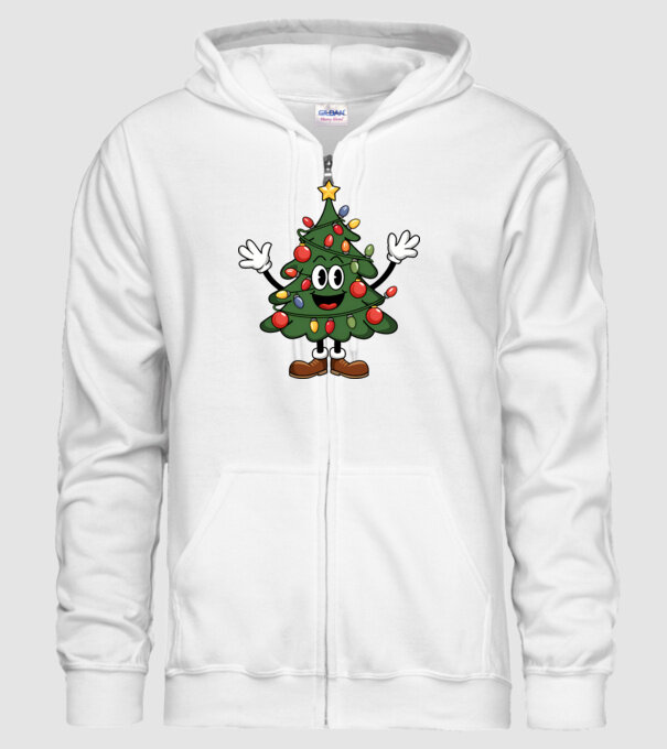 Copac de Crăciun drăguț model alb pe tricou