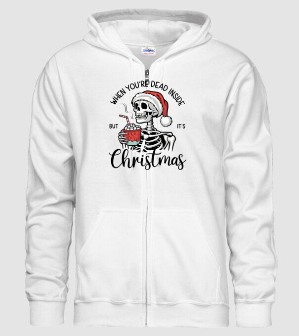 Dead inside, but it's christmas Alb model alb pe tricou