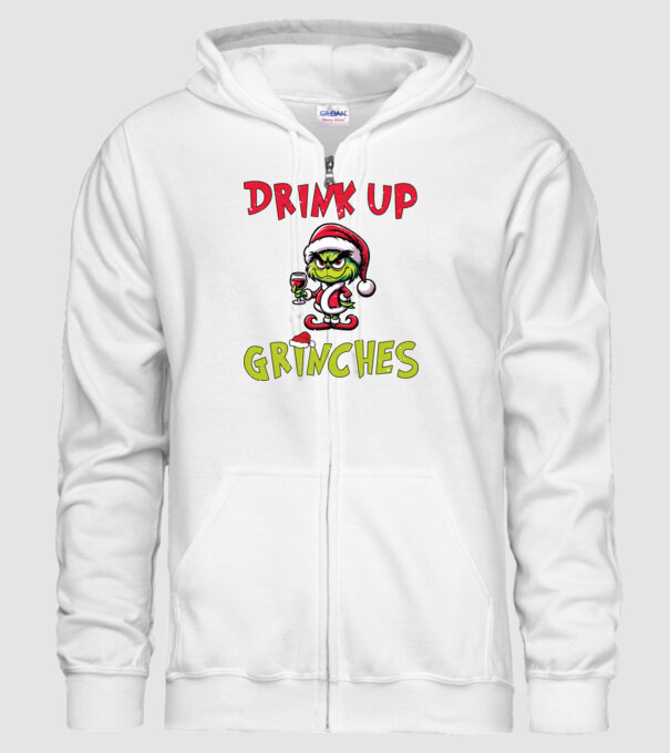 Drink up Grinches model alb pe tricou