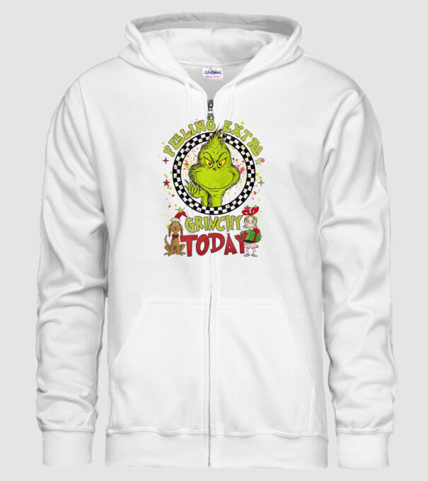Feeling extra Grinchy today - Grinch model alb pe tricou