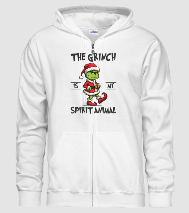 Grinch is my spirit animal model alb pe tricou