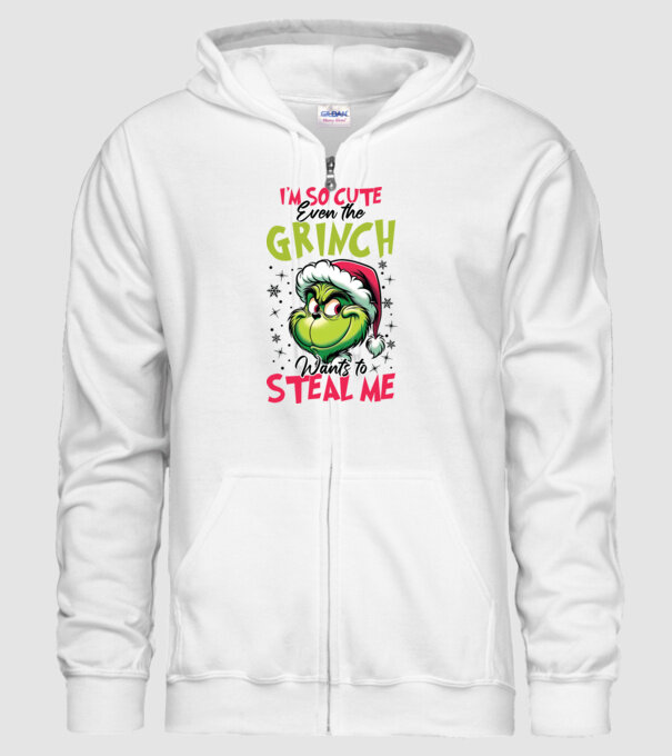 I'm so cute even the Grinch wants to steal me model alb pe tricou