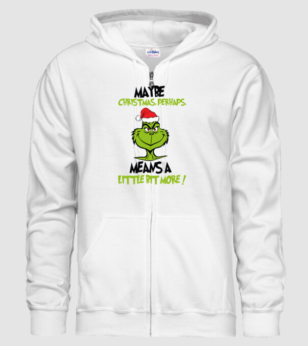 Maybe christmas - Grinch model alb pe tricou