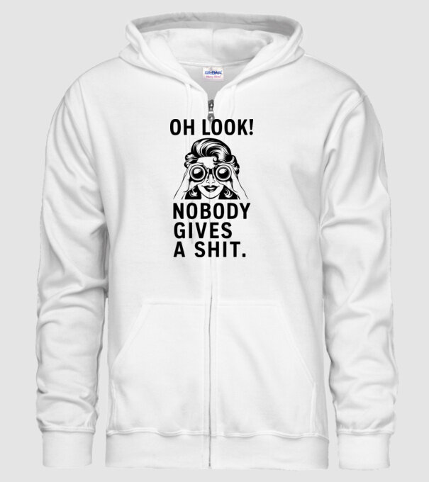 Nobody Gives a shit model alb pe tricou