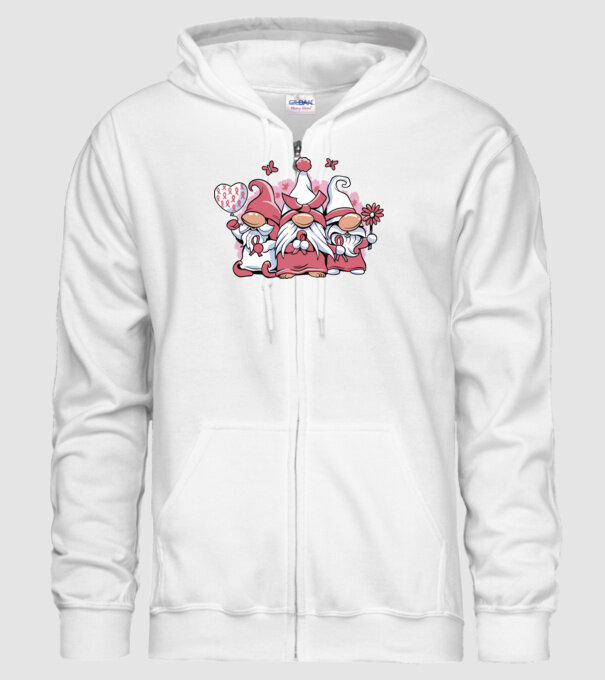 Pink christmas Gnomes model alb pe tricou