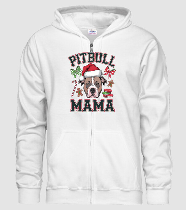 Pitbull Mama model alb pe tricou