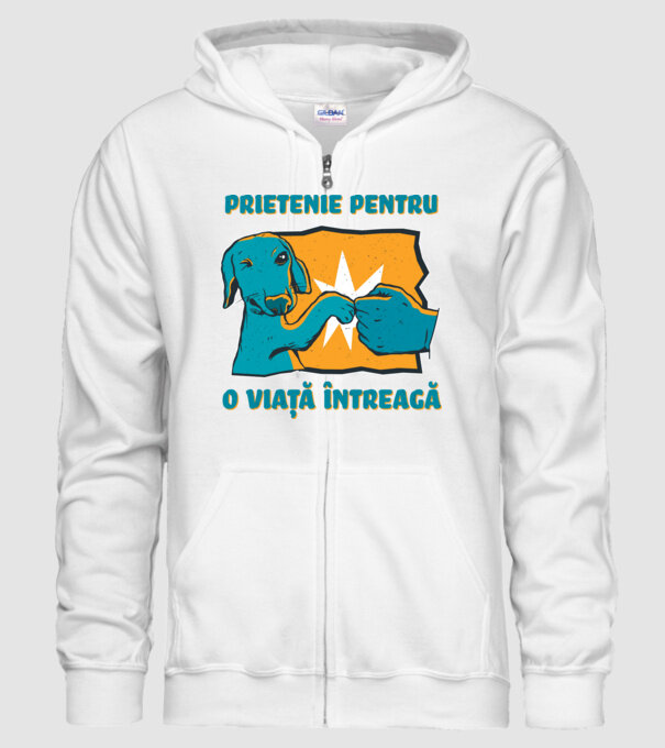 Prietenie pentru o viață întreagă model alb pe tricou