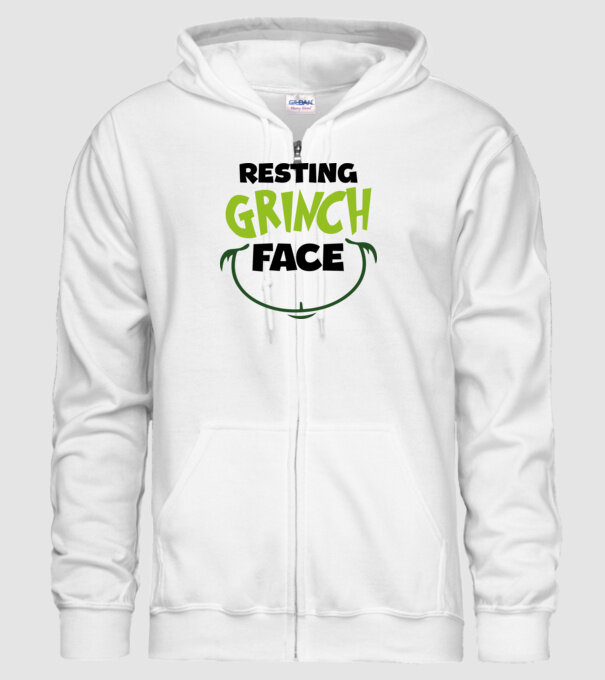Resting Grinch face model alb pe tricou
