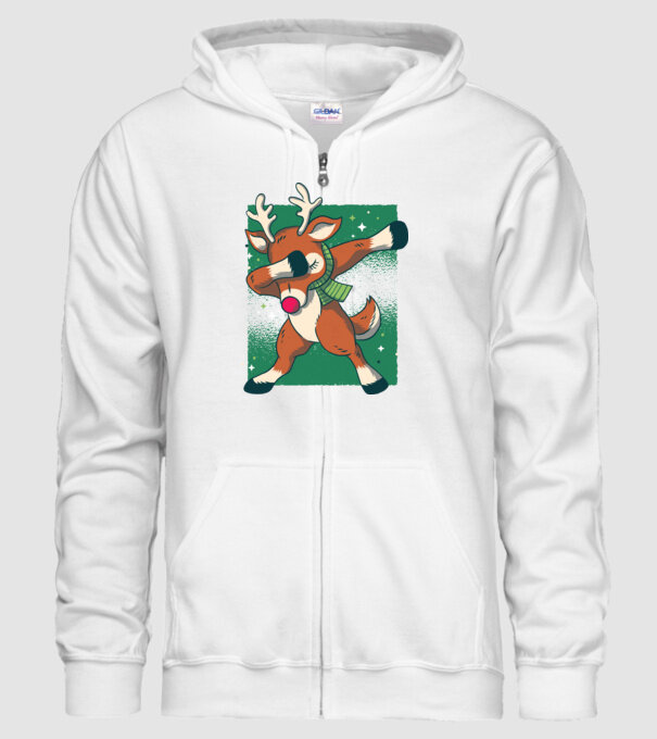 Rudolph DAB model alb pe tricou