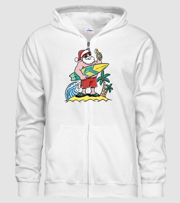 Santa Claus Summer model alb pe tricou