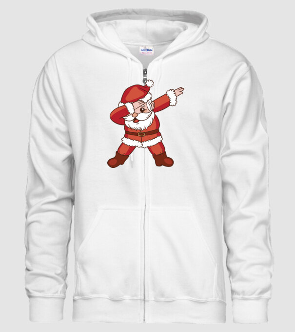 Santa Dab model alb pe tricou