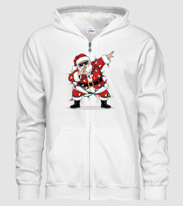 Santa Dab model alb pe tricou