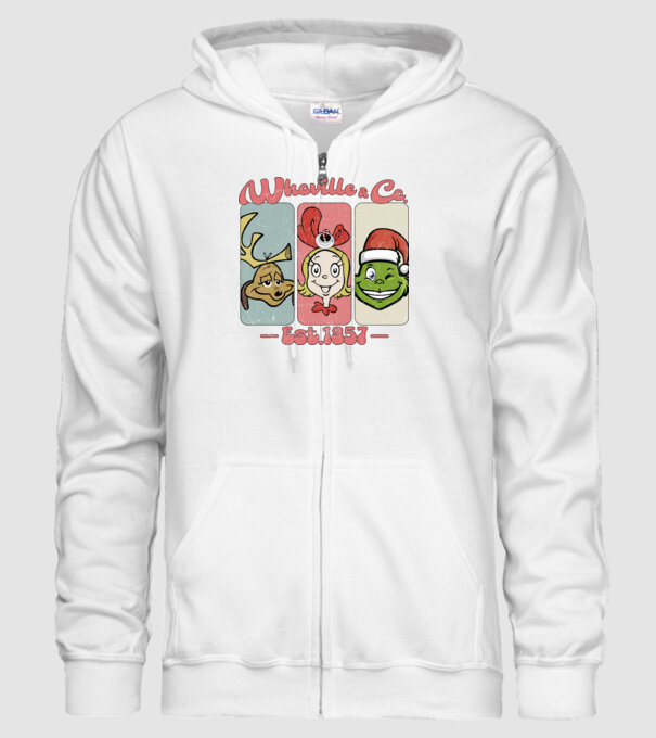 Whoville & Co - Grinch model alb pe tricou
