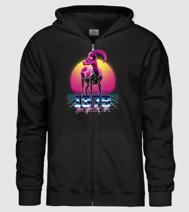 1979 Year of the Goat model negru pe tricou