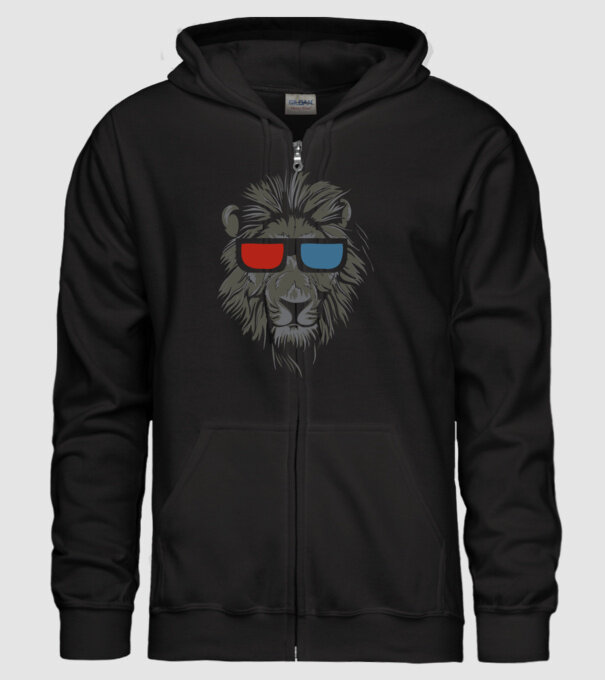 Leu 3d model negru pe tricou