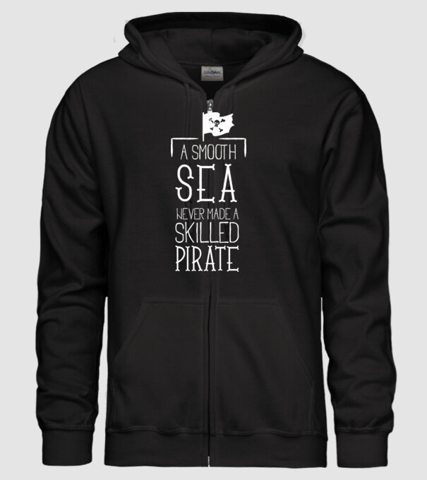 A Smooth Sea never made a skilled Pirate model negru pe tricou