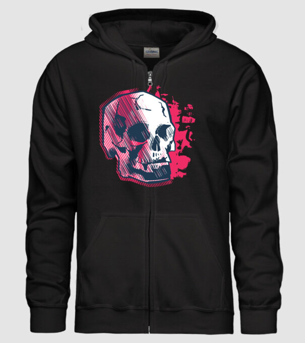 Craniu abstract model negru pe tricou