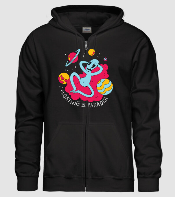 Alien Chill model negru pe tricou