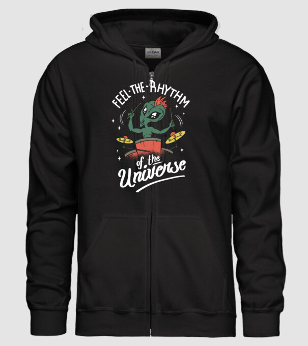 Alien baterist model negru pe tricou