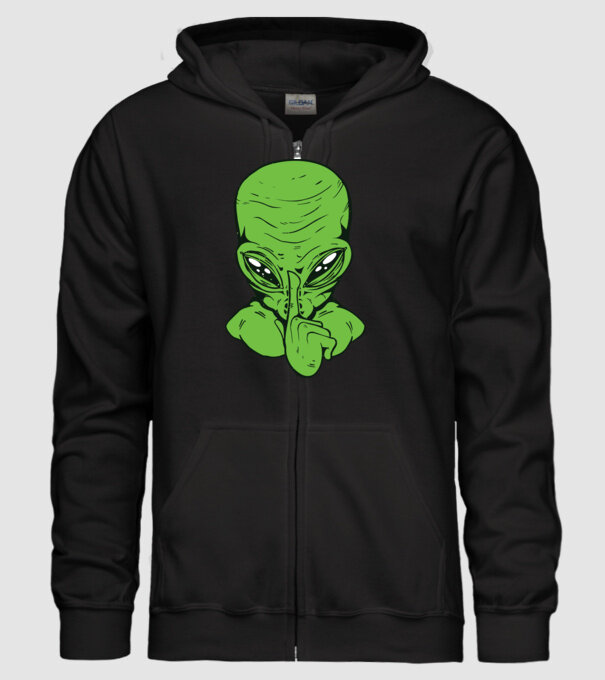 Alien Psst model negru pe tricou