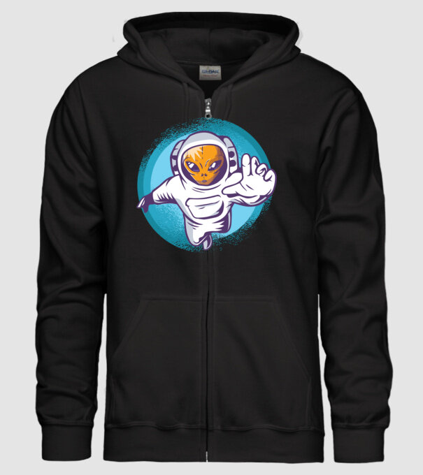 Alien Astronaut model negru pe tricou