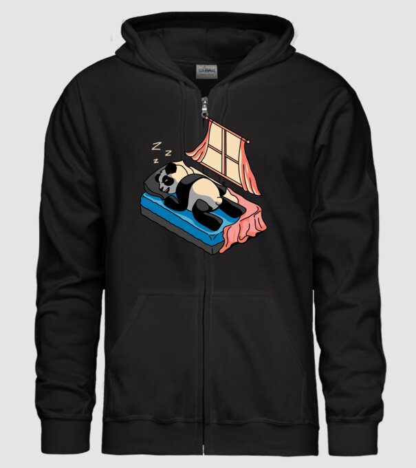 Panda dormind model negru pe tricou