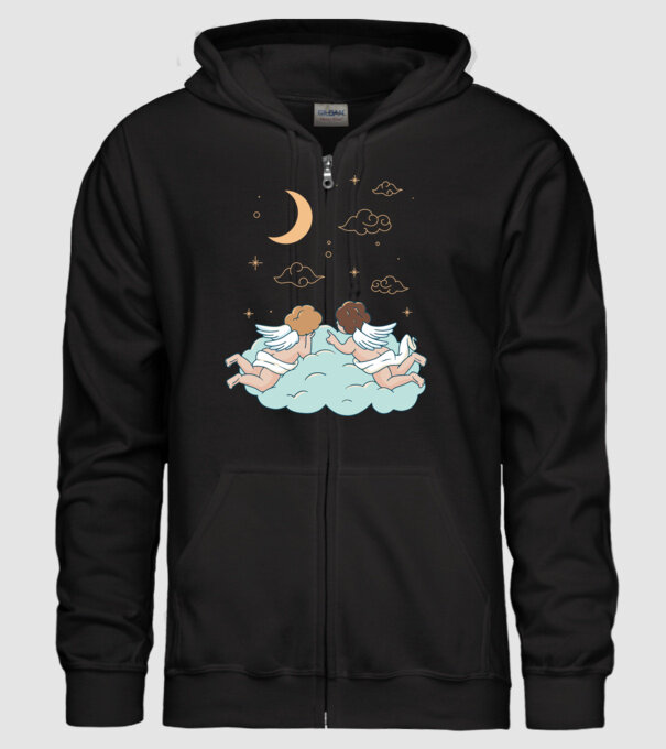 Îngeri model negru pe tricou