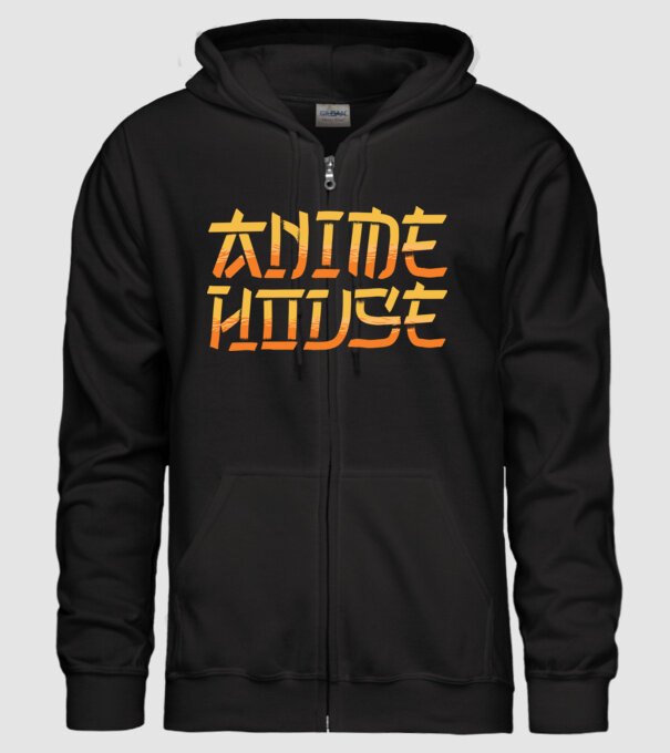 Anime House model negru pe tricou