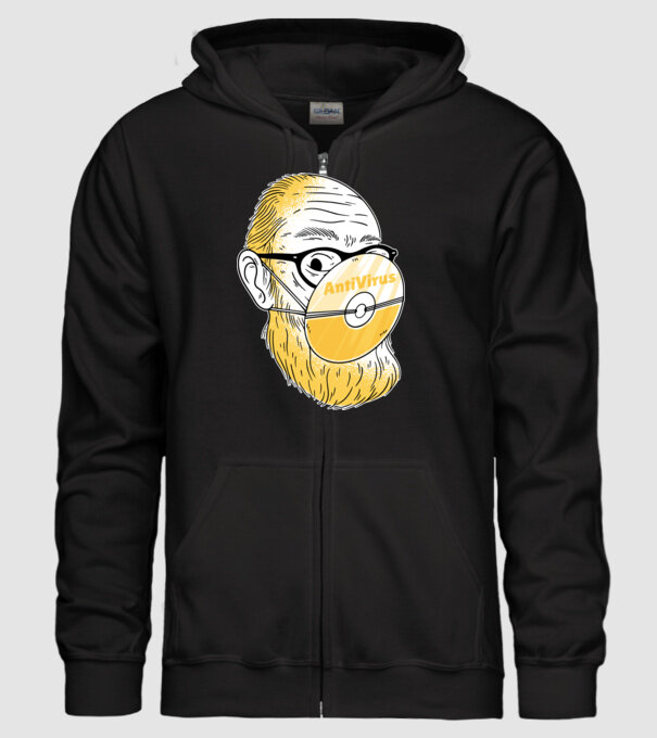 Antivirus model negru pe tricou