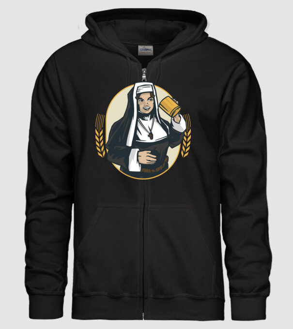 Bere Călugăriță model negru pe tricou