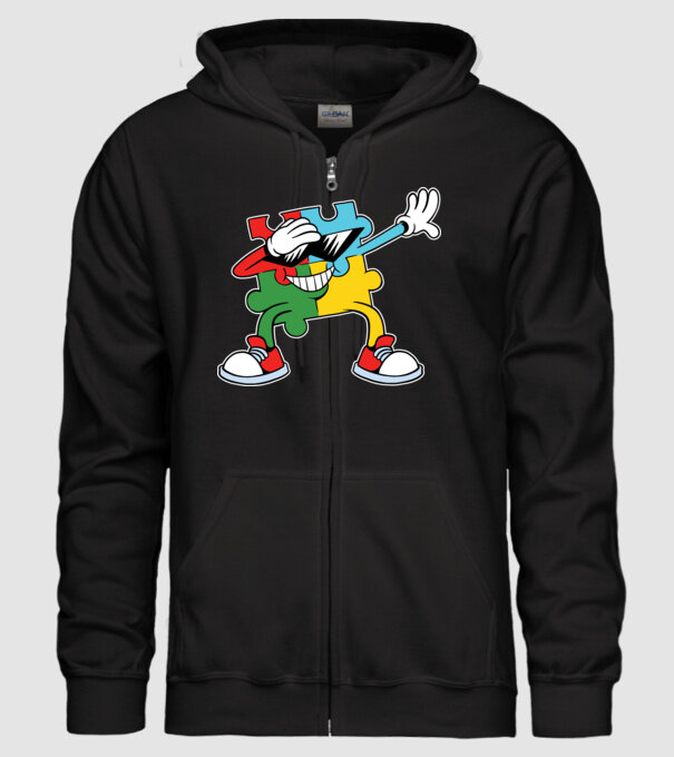 Autist DAB Puzzle model negru pe tricou