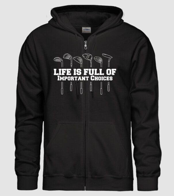 Viața este plină de decizii dificile Golf model negru pe tricou