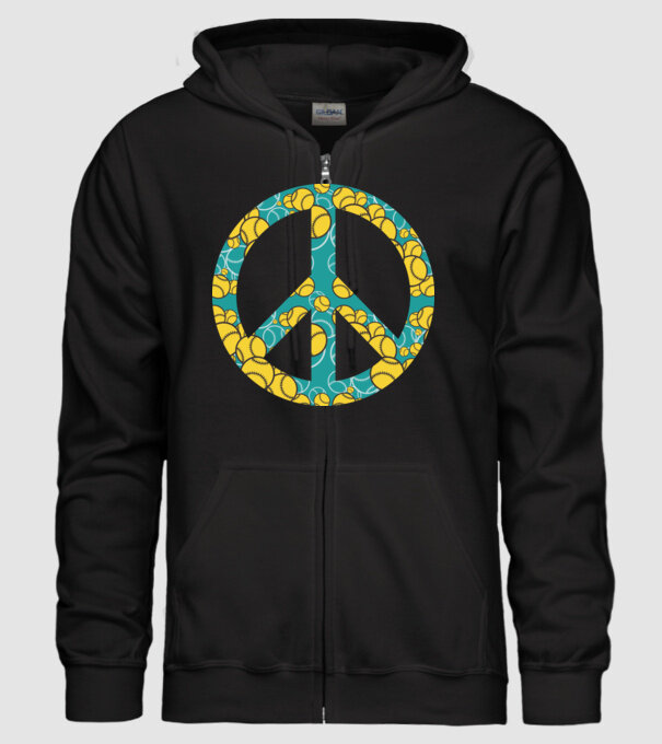 Simbol Baseball Peace model negru pe tricou