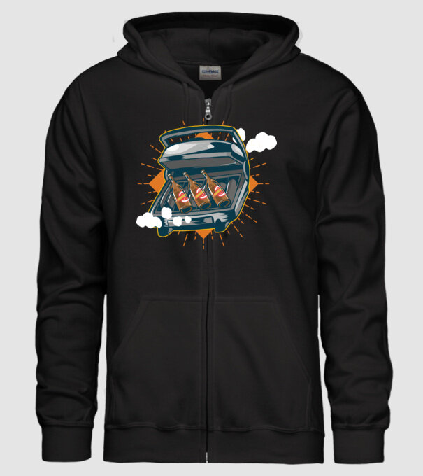 Bere BBQ model negru pe tricou