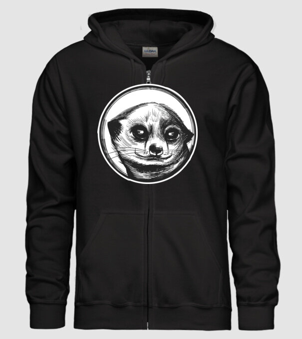 Pui de suricata model negru pe tricou