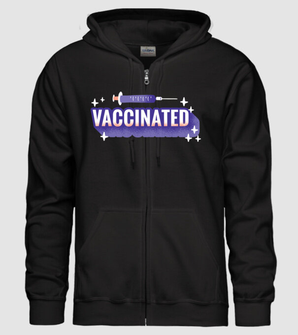 Vaccinat model negru pe tricou