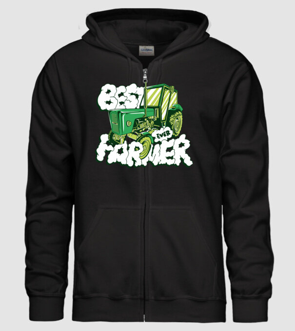 Best Farmer Ever cu Tractor model negru pe tricou
